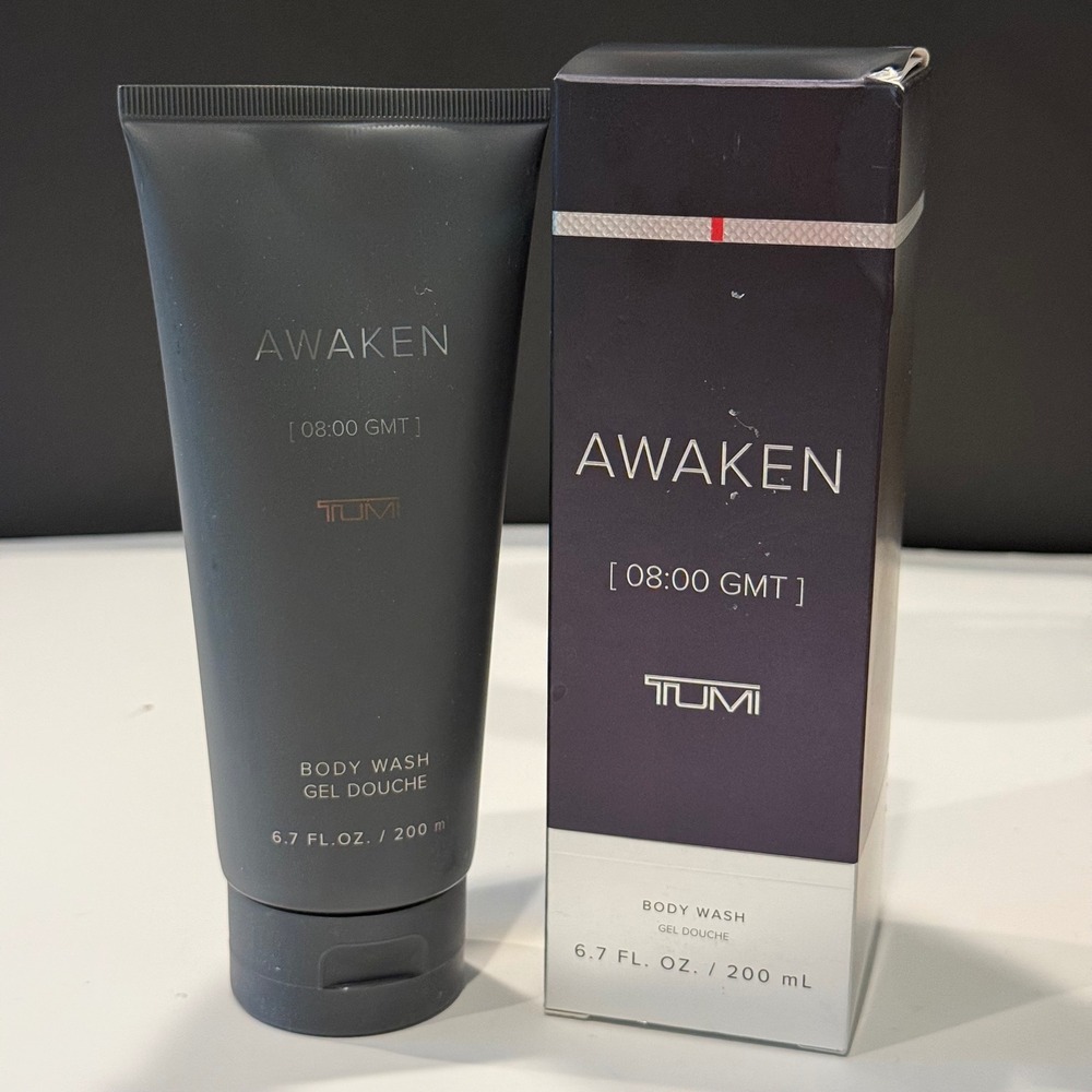 Tumi Awaken 08:00 GMT Body Wash 6.7 fl oz 200 ml New in Box Luxury Men Fragrance